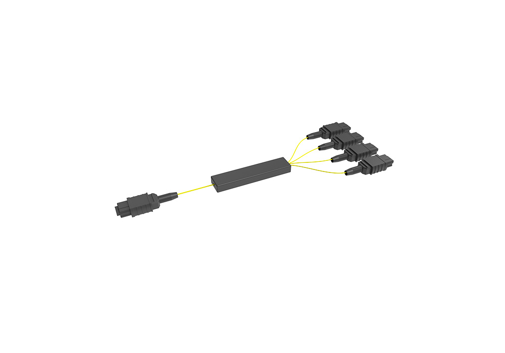 1x12 MCF MPO to 4x12 SMF MPO assembly